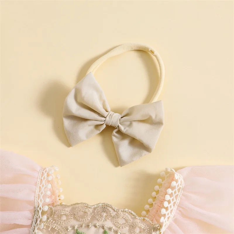0-24M Newborn Baby Girl Boho Romper Dress Embroidery Flower Lace Tutu Bodysuits with Headband Photography Princess Clothes