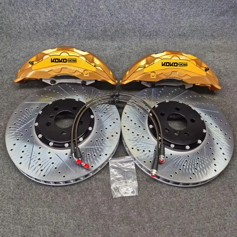 Gold 10 Pot Big Brake Caliper Brake System Auto Parts with 420mm Drilled and Sollted Disc Kitsfor Porsche Cayenne 957