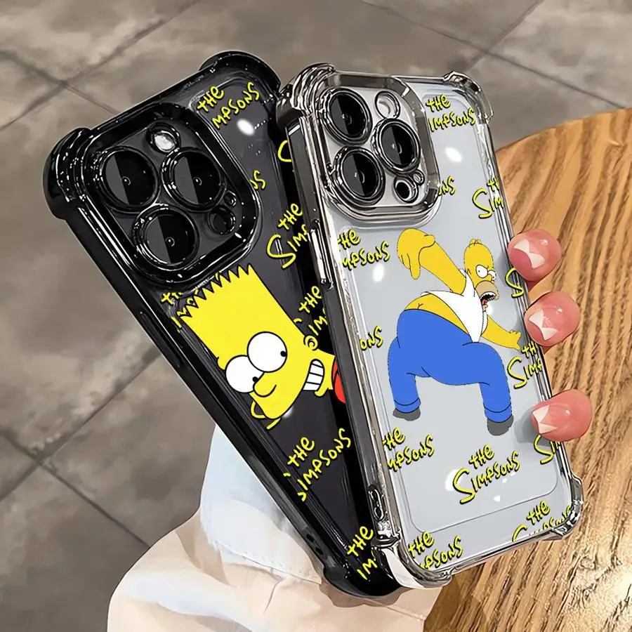 Parody The Simpsons Homer Bart Soft Phone Cover Case for iPhone 14 Pro 16e 13 11 XR 16 Pro Max 12 15