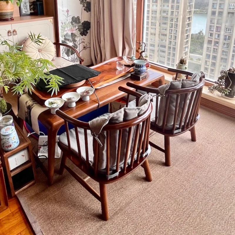 

Japanese Style Floor Chair Solid Wood Low Backrest Seat for Tatami Ergonomic Tea Ceremony Stool Zen Style Armless Lounge Chair