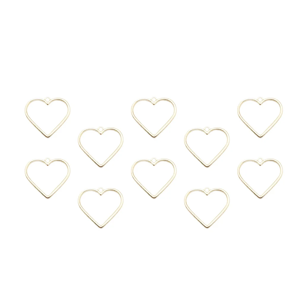 

10Pcs Loving Heart Pendant Alloy Durable Lightweight Decorative Necklace Accessories for Woman DIY Handmade Jewelry