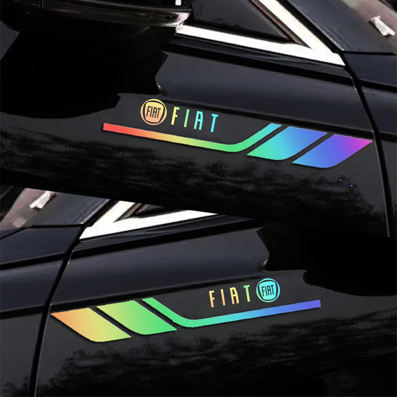 2 Pcs Car Stickers Body Side Stickers Reflective Decorative Stickers for Fiat Stilo Abarth 500 Ducato Tipo  Punto Exterior Parts