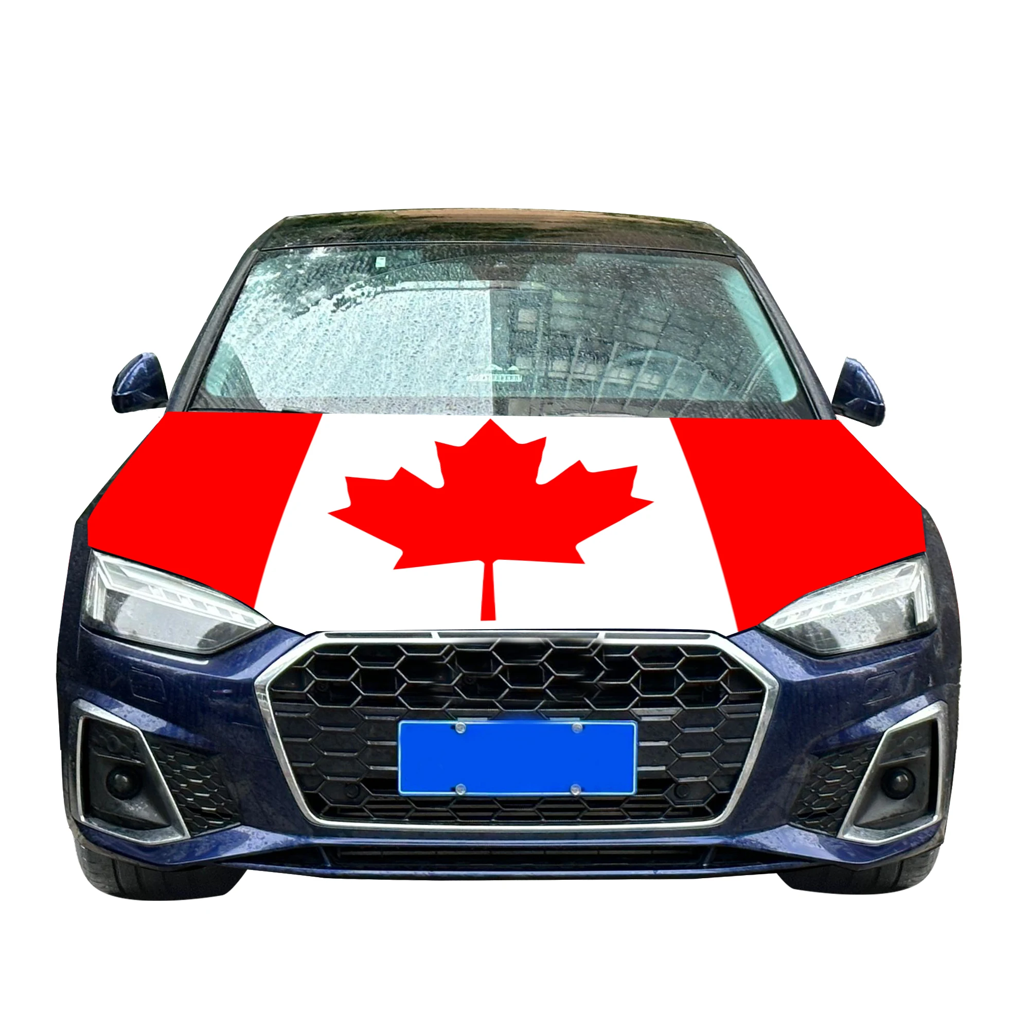 Canada Car Hood Cover Flag  Universal Size Elastic Polyester 120x150cm for Car Decor