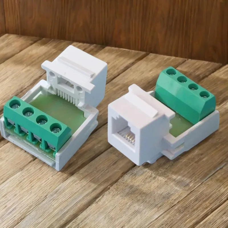 10 RJ11 CAT3 telephone socket adapters model wiring 6P4C connector module terminals, black and white