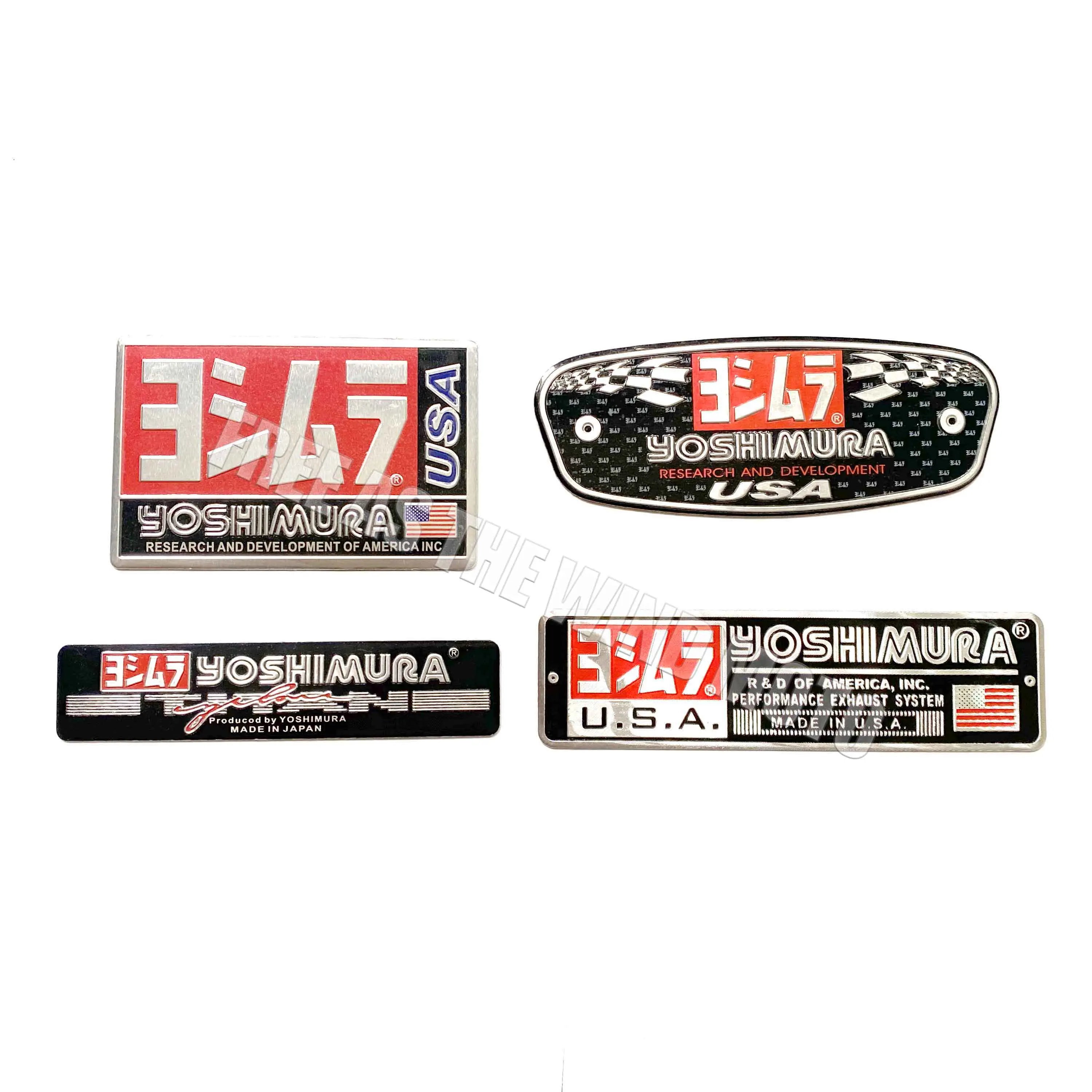 Yoshimura 3D Aluminum Alloy Motocycle Exhaust Pipe Logo Sticker High Temperature Resistance Waterproof Moto Exhaust Pipe Decal