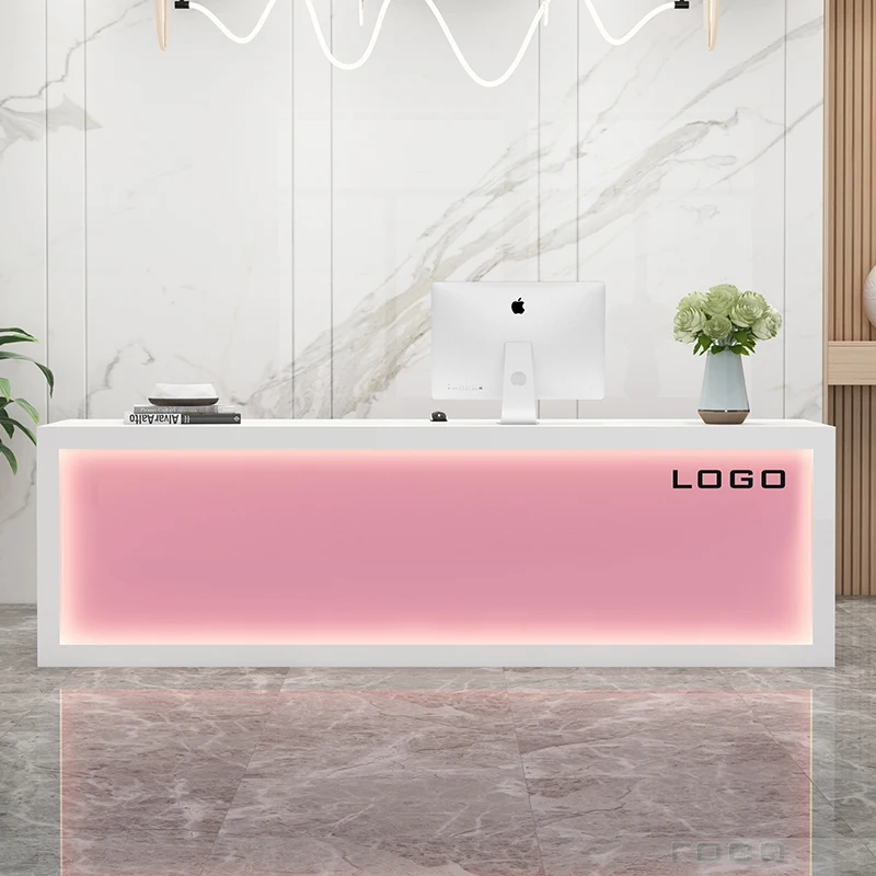 Mostradores de recepción de lujo japoneses, decoraciones, mostrador de cajero, escritorios de recepción, salón de belleza, destilación de oficina, muebles de moda