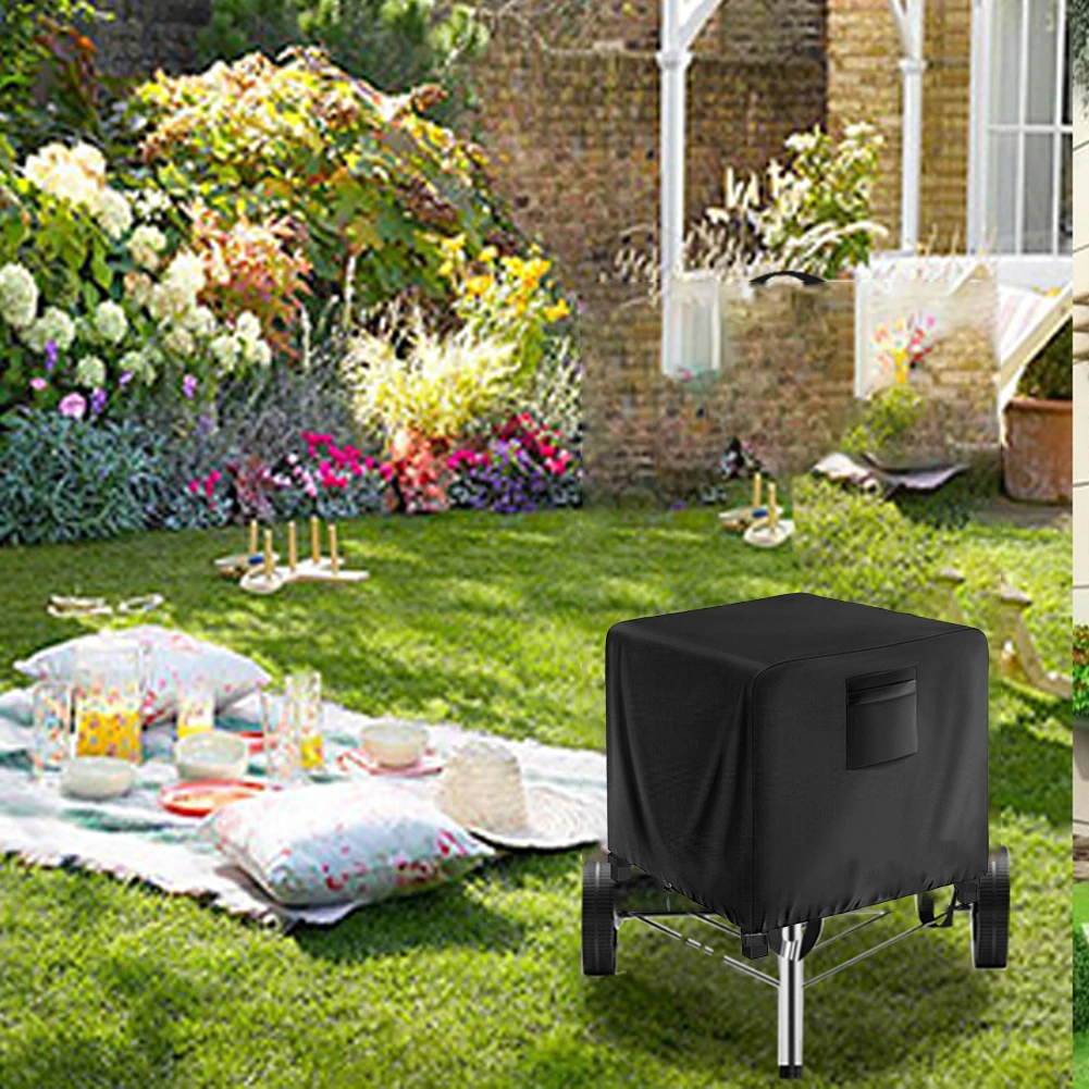 Weather Resistant Firepit Cover 32inch Square Featuring 210D/420D Oxford Fabric and Drawstring for Secure Outdoor Protection