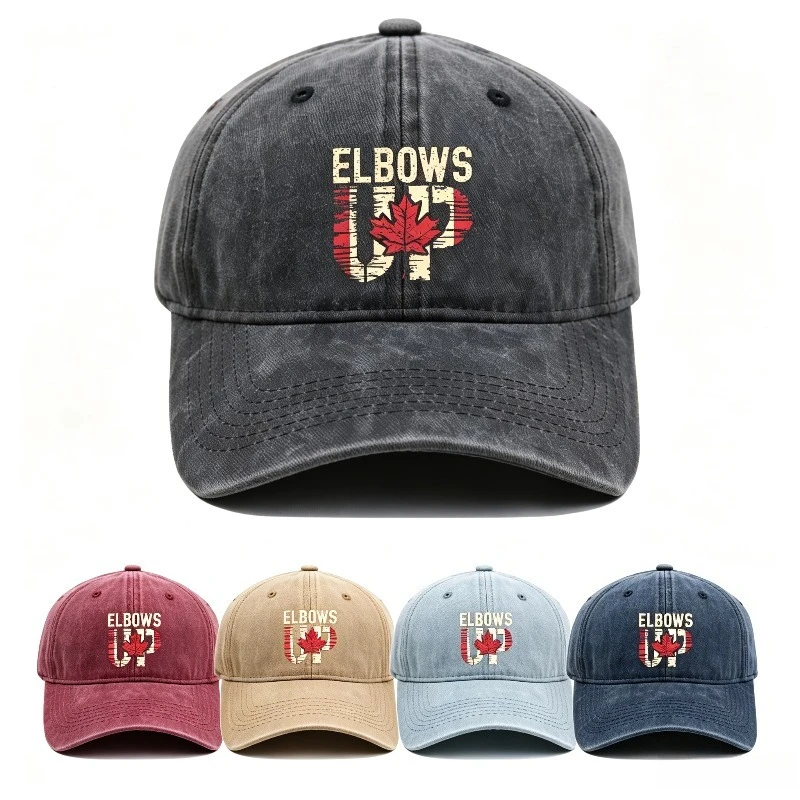 Vintage Washed Cotton Canada Maple Leaf Embroidery Baseball Cap Unisex Adjustable Curved Brim Dad Hat Canadian Casual Sun Hat