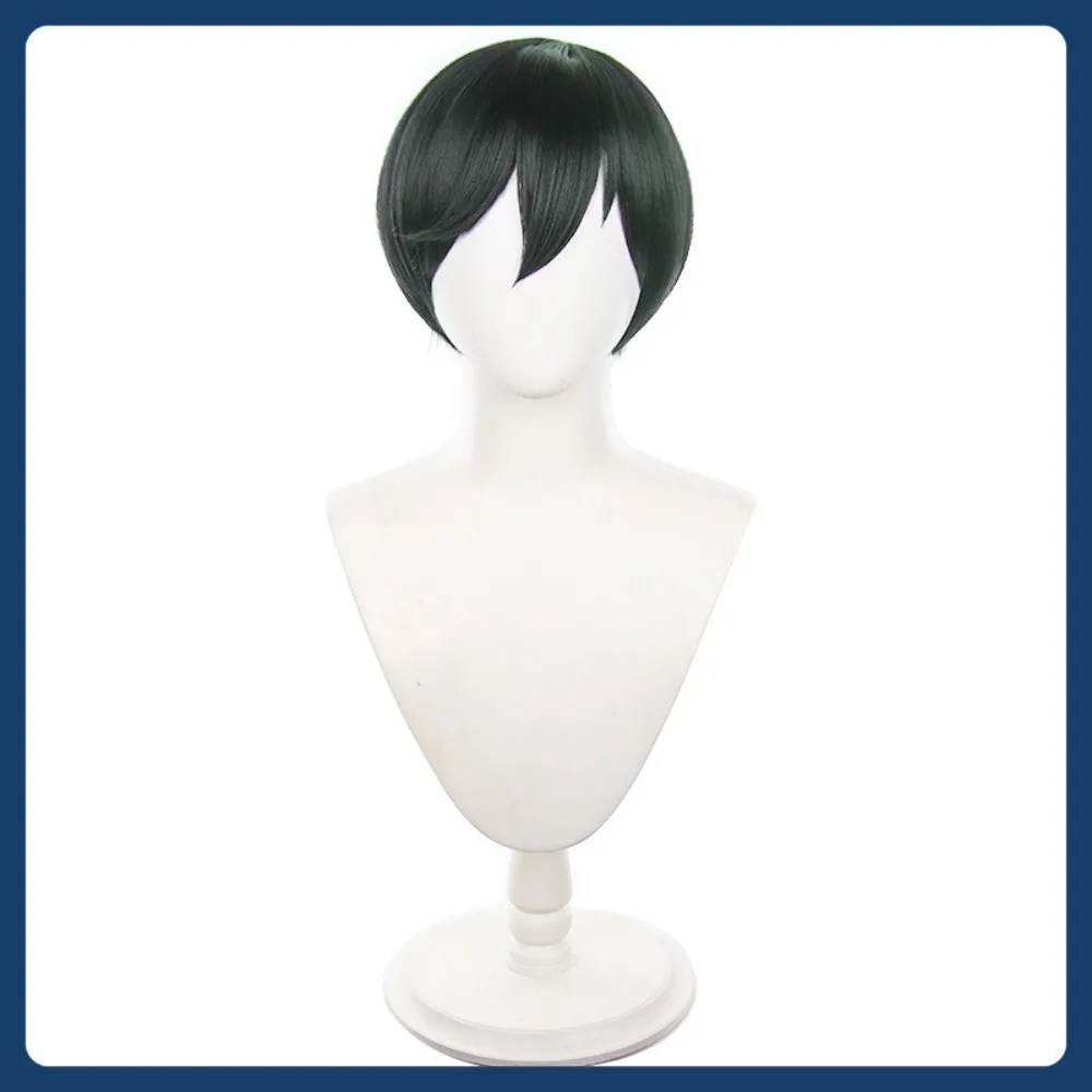 Toko Wig Mid-Jade Blue Lock Rin Itoshi Wig Cosplay Permainan Anime Kostum Bermain Peran Alat Peraga Kostum Halloween Rambut Sintetis