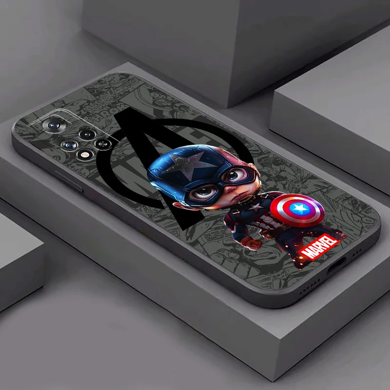 Capa de telefone de silicone líquido Bucky Barnes e Capitão América, capa para Xiaomi Mi 13, 12, 12s, Mi 11, 11T, 10S, 10 Pro, Ultra Lite