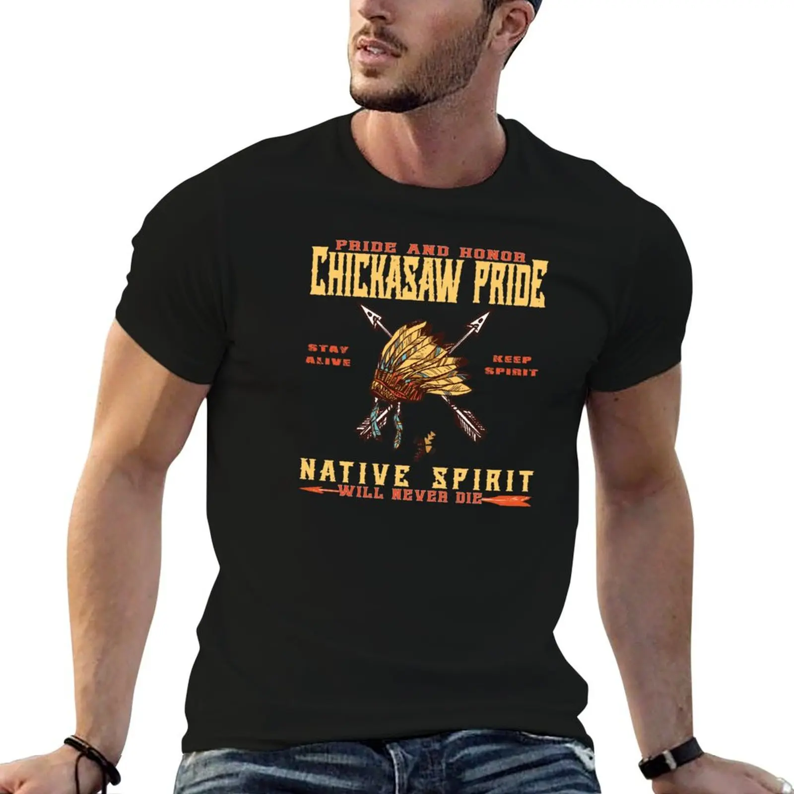 

NATIVE AMERICAN- CHICKASAW PRIDE SPIRIT T-Shirt oversized quick drying anime shirts men