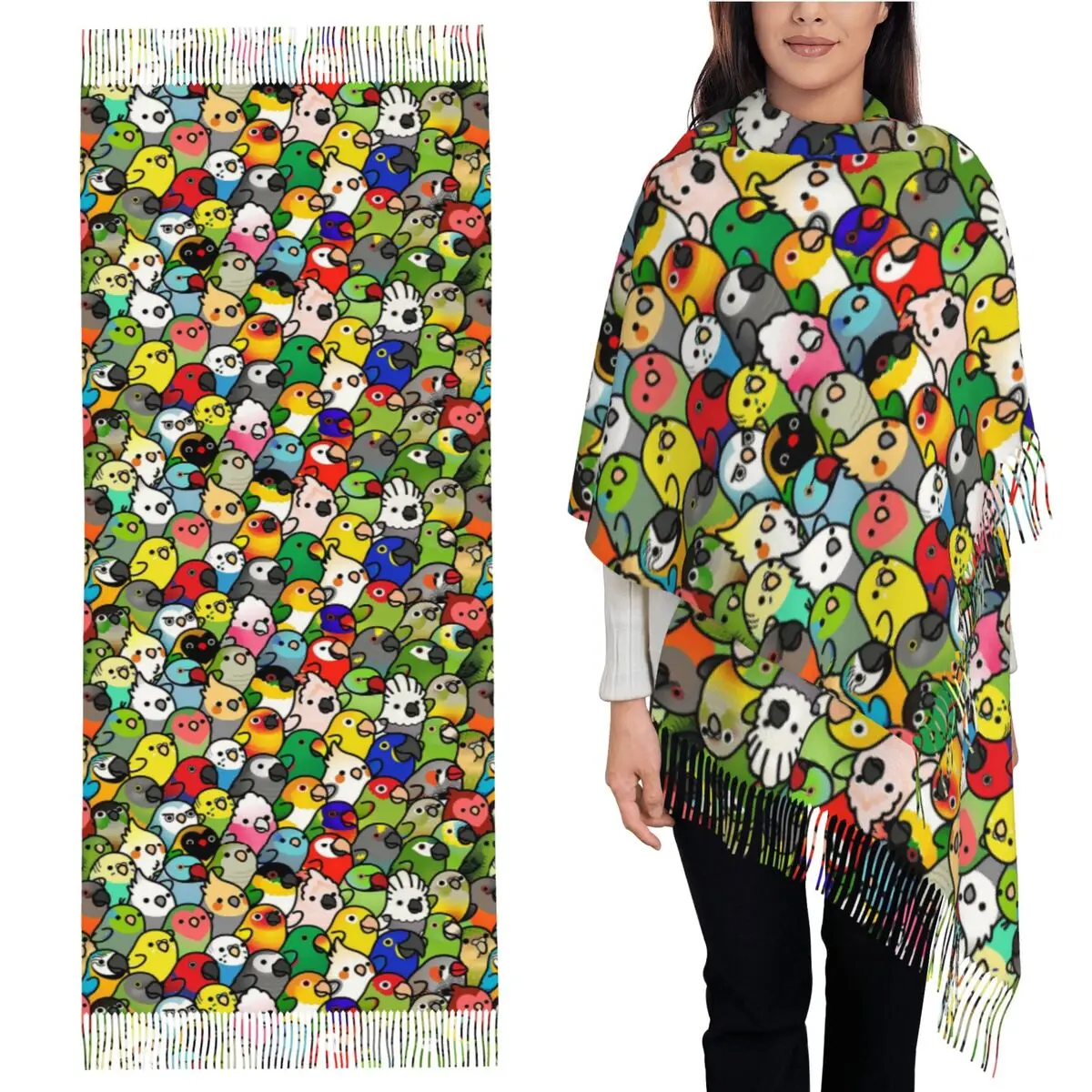 

Everybirdy Pattern 2023, шарф с кисточками, женские мягкие теплые шали и накидки, длинная осенне-зимняя шаль