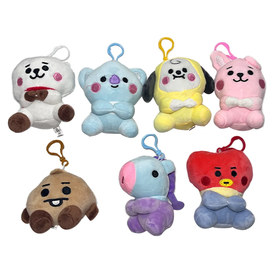 Bandai BT21 Nowa mini pluszowa lalka Breloczek do kluczy Pluszowe zabawki Torba Akcesoria Kawaii Anime Śliczne breloczki do kluczy Prezent urodzinowy