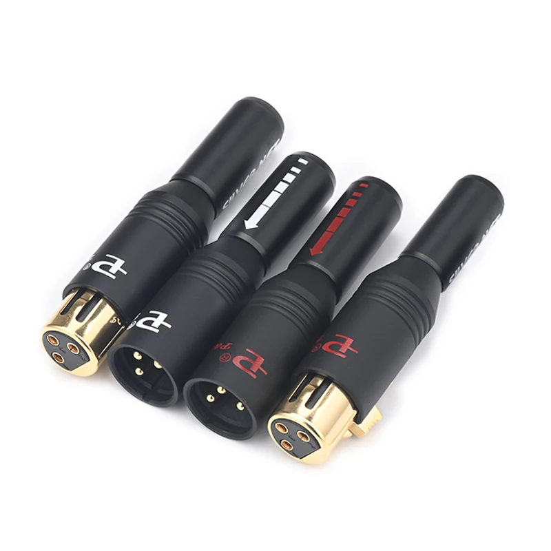 ATAUDIO Prise XLR pour Microphone HiFi plaqué or 24K, connecteur XLR mâle/femelle de haute qualité, 4 pièces