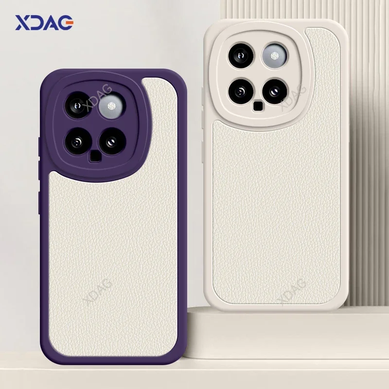 

Litchi Grain Leather Mobile Case for Xiaomi Mi 14 Mi14 Xiaomi14 Pro Mi14Pro 5G Lambskin Soft Lens Protection Phone Cover Housing