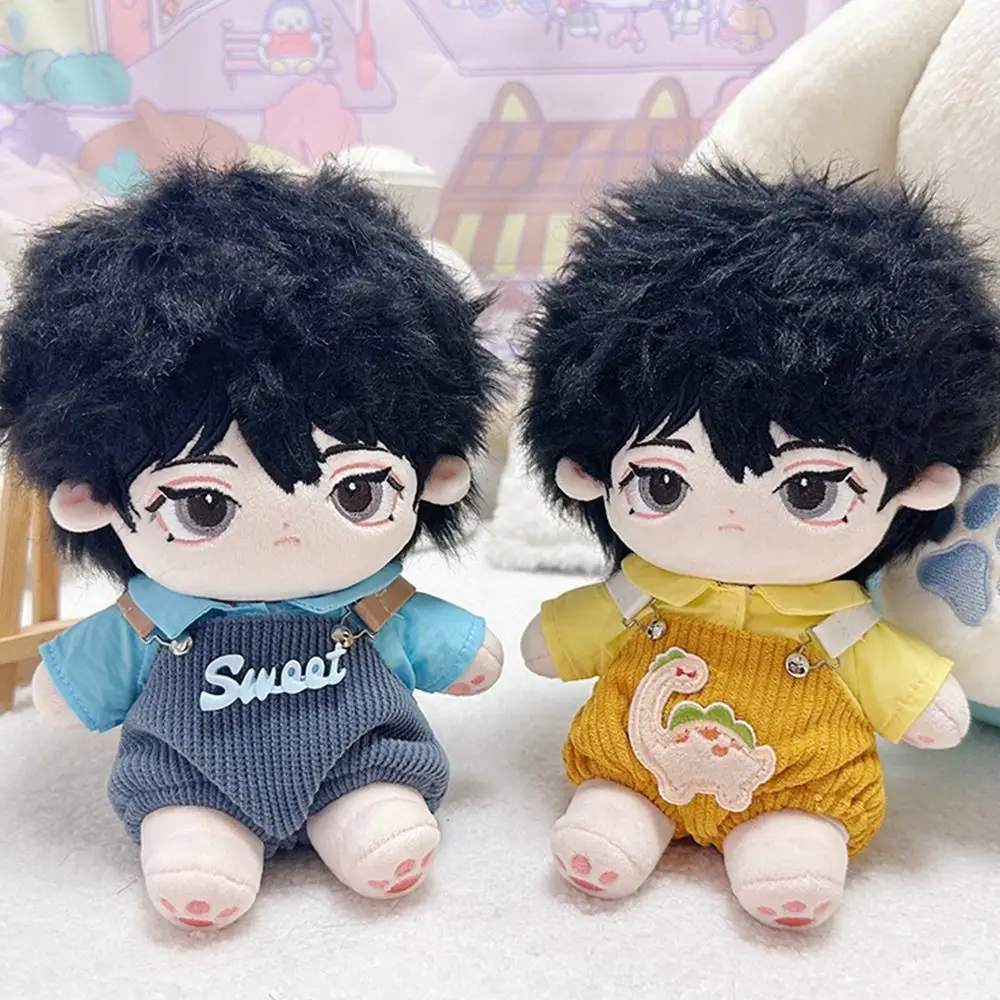 20CM Doll Clothes Suit Cartoon Dinosaur Suspenders Pants Casual Wears Overalls T-shirt Suit 1/12 Dolls Accessories Kids Toys