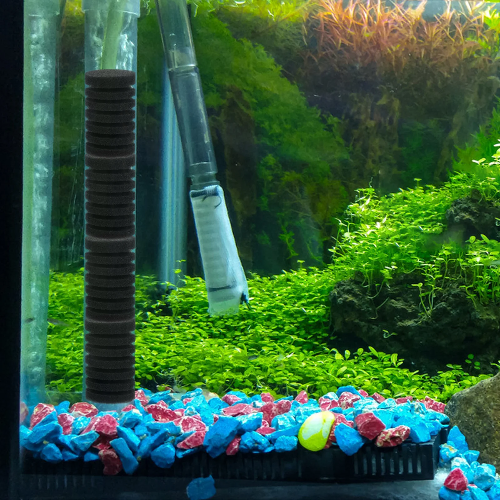 

4Pcs Aquarium Sponge Filter Builtin 3in1 Oxygenation Silent Fish Tank Foam Replacement Filter Aquarium System Prefilter Sponge