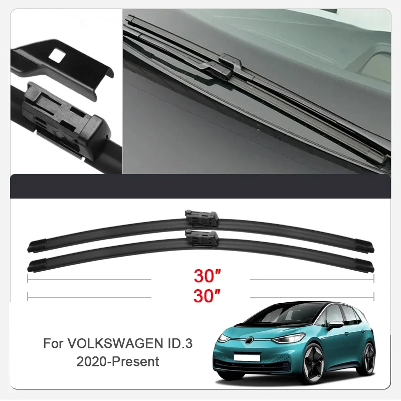 2PCS Car Blade Windshield Wiper For VW ARTEON TERAMONT ID.3 ID.4 ID.5 ID.6 ID.7 JETTA PASSAT TAOS TAYRON T-CROSS TOUAREG T-ROC