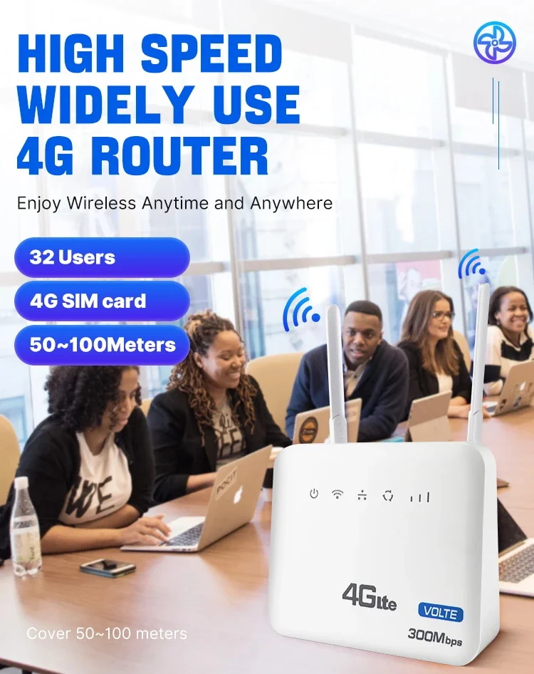 Imagem -02 - Roteador Wi-fi Doméstico sem Fio Modem 4g Lte Cpe 300mbps 3g 4g Sim Rj45 Rj11 Wan Lan