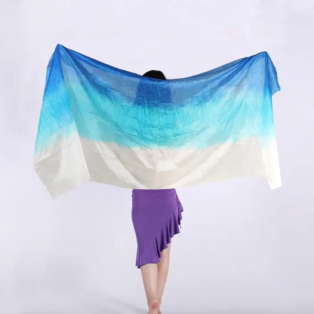 Fashion Gradient Color Belly Dance Veils Light Texture Long Latin Belly Dance Shawls Performance Shawl Costumes Accessories