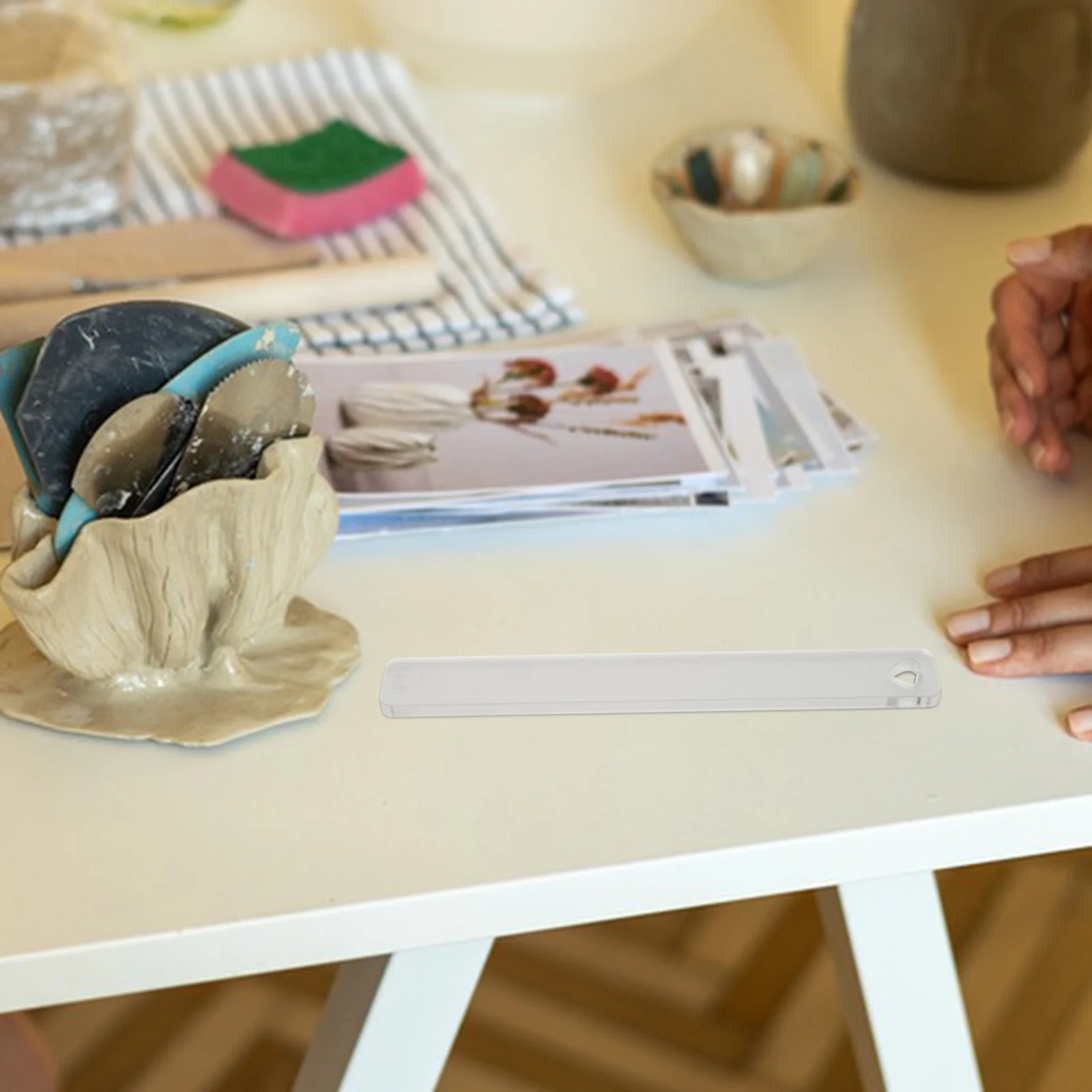 

10pcs Pottery Tools For Clay Acrylic Rolling Depth Guide Sticks 2/3/4/5/6Mm Thickness Measuring Gauge Slab Roller Ruler Polymer