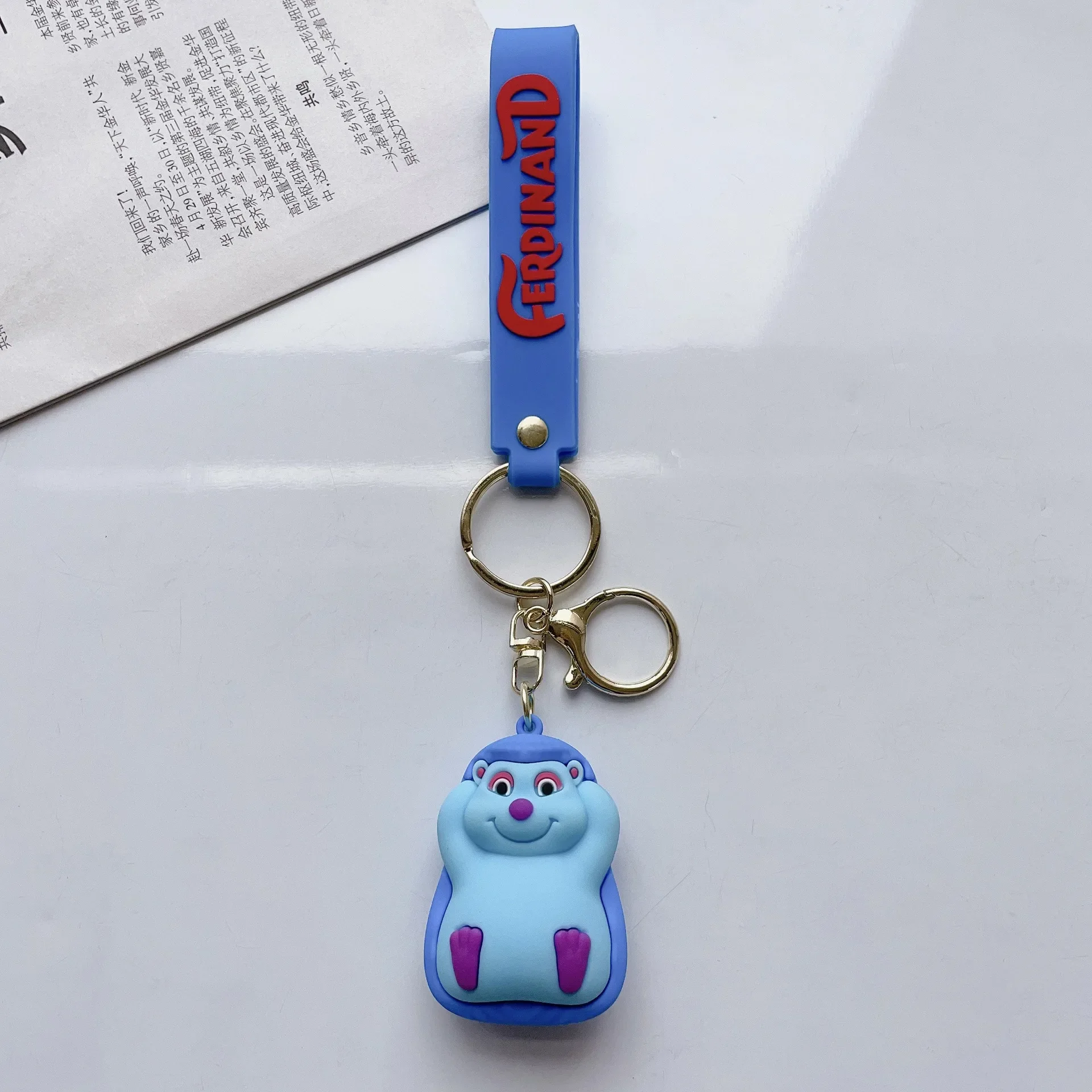 Disney Cartoon Ferdinand Silicone Keychain Lovely Animal Keyring Keys Holder Chain Accessories for Birthday Party Gifts