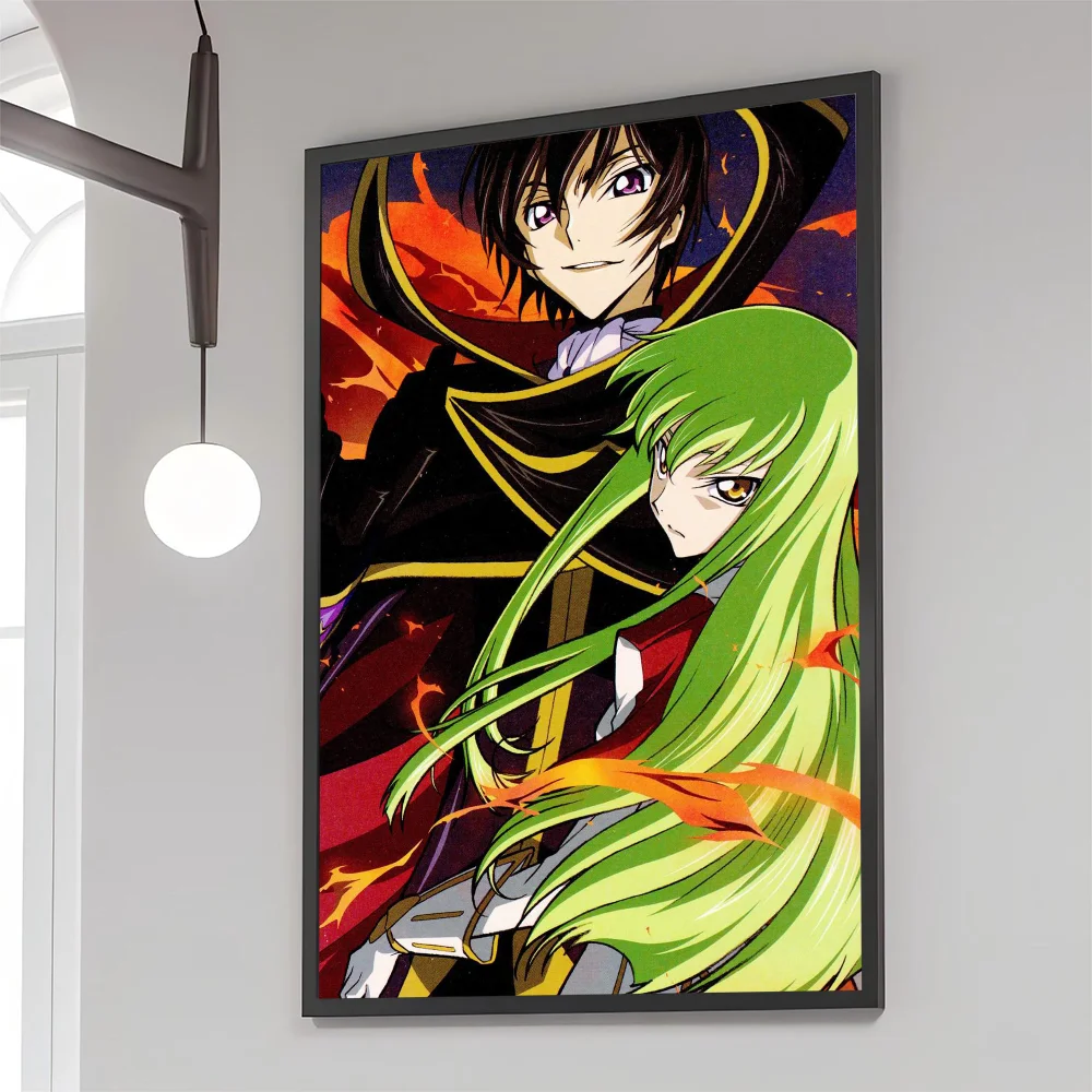 1PC Code Geass Anime Poster Movie Sticky Posters Retro Kraft Paper Sticker DIY Room Bar Cafe Aesthetic Art Wall Painting