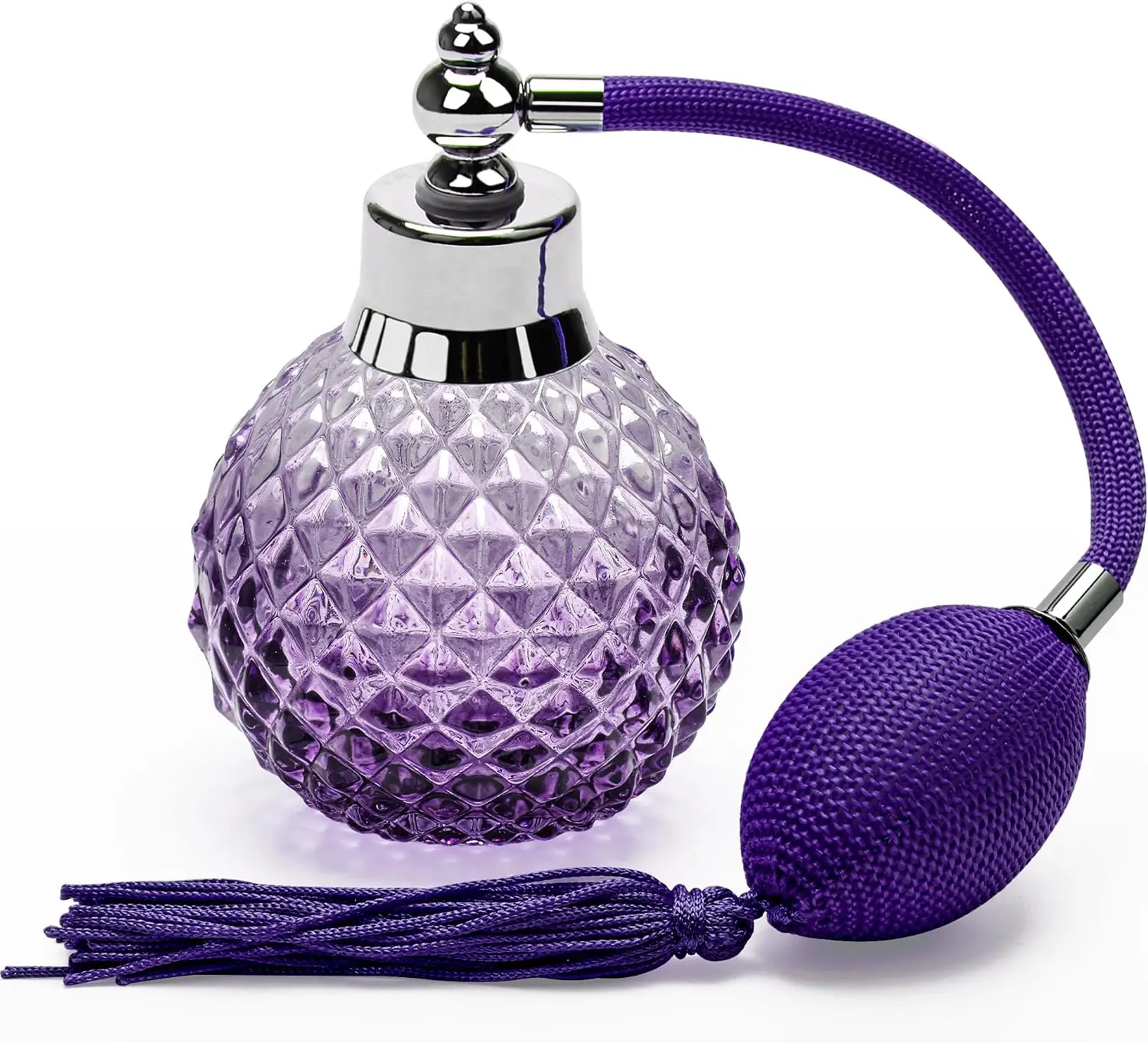 100ml Perfume Bottle Crystal Art Style Empty Refillable Perfume Atomizer Long Tassel Spray Bitter Bottle with Air Bag Barware