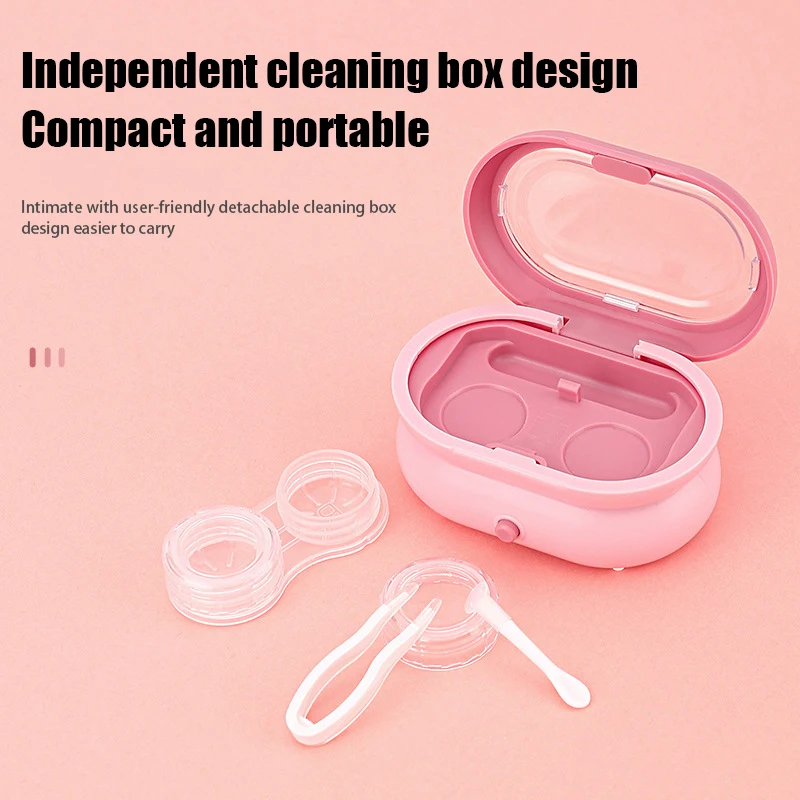 Contact Lens Ultrasonic Cleaning Machine Remove Tear Protein Beauty Pupil Storage Cleaning Container Travel Portable Cleaner