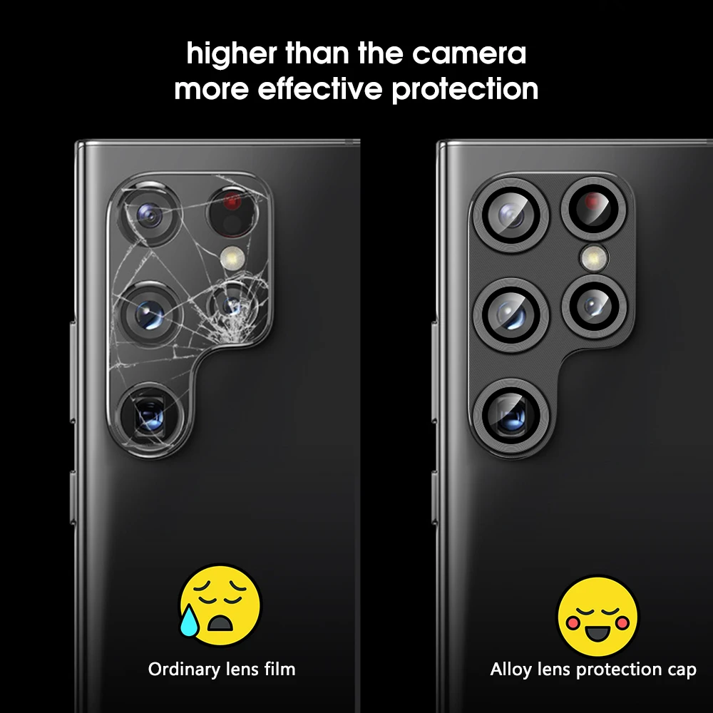 حافظة حماية لعدسة الكاميرا المعدنية ، غطاء لسامسونج جالاكسي S22 ، S21 الترا ، S 22 الترا ، غطاء لواقي الشاشة