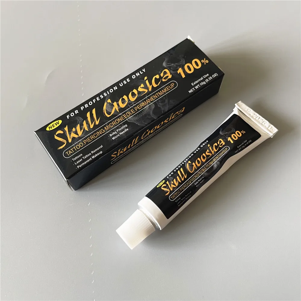 Groothandel Drop SCHEDEL 100% Goosica Voordat Tattoo Crème Roze Kleur voor Semi Permanente Make-Up Piercing Microblading Wenkbrauw Lip 10G