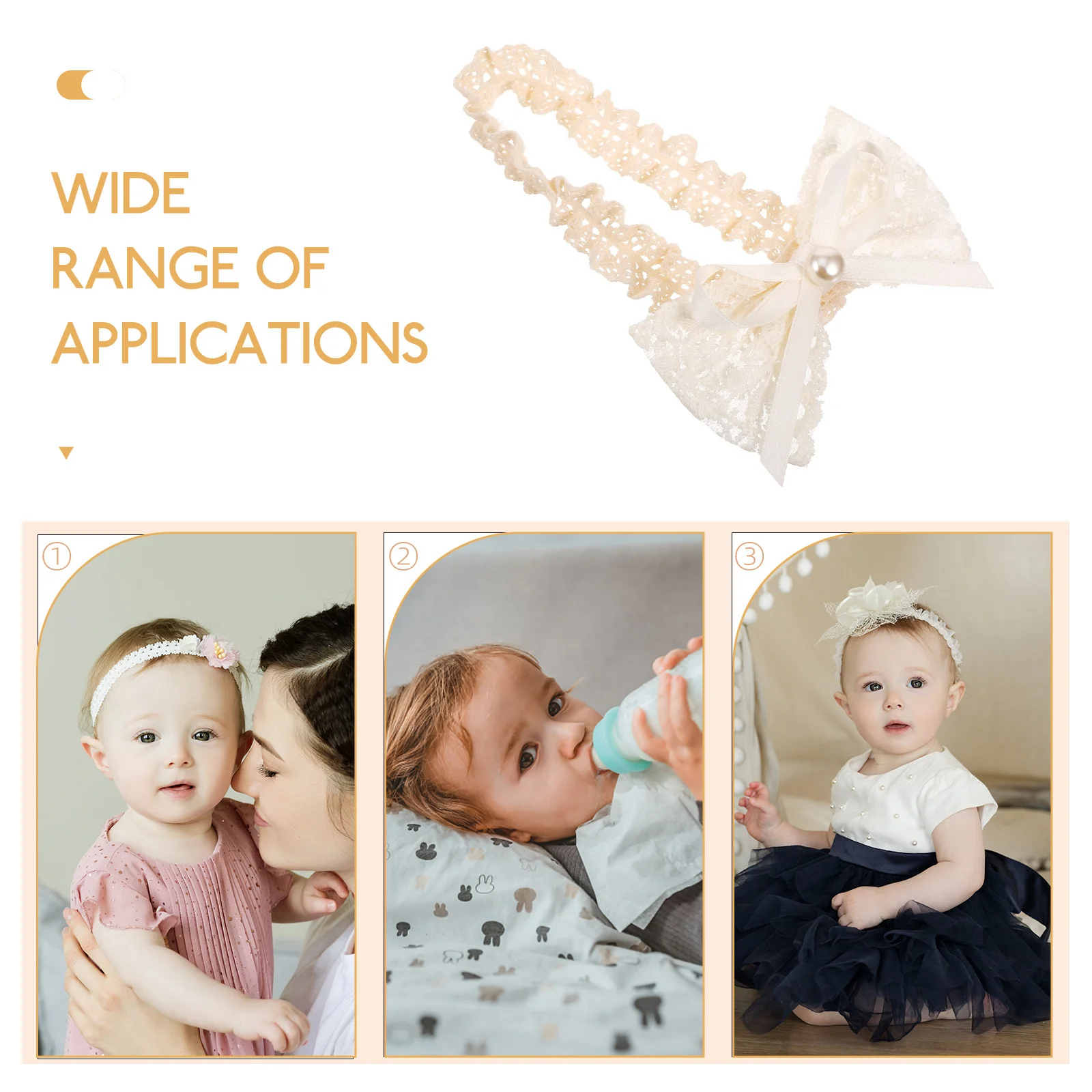 

Baby Lace Headband Adjustable Bow Knot Hairband Newborn Headband for Girls Soft Elastic Infant Bow Hair Band Baby Hair Bands