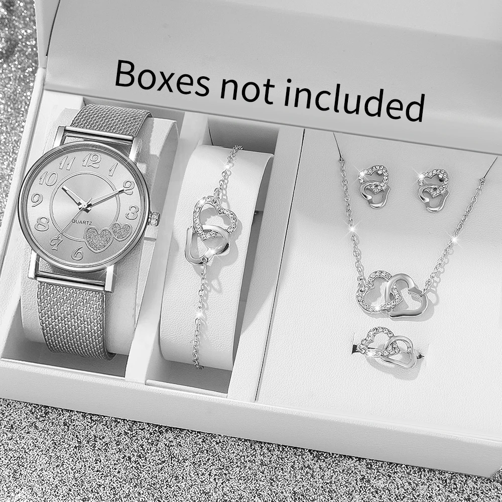 New Women's Fashion Quartz Watch Fashion Double Love Jewelry, Perfect for Daily Commuting and Giving Gifts to Friends