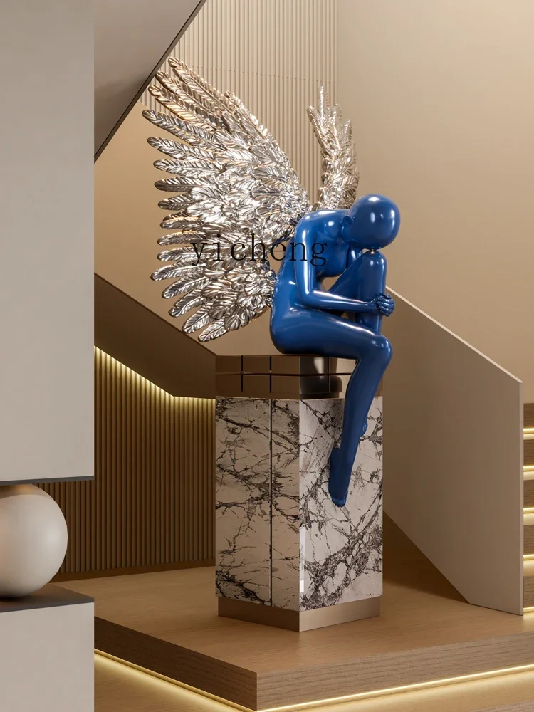 TQH Modern Creative Sculpture Ornament Floor Angel Character Hotel Lobby Art Model Room Living Room