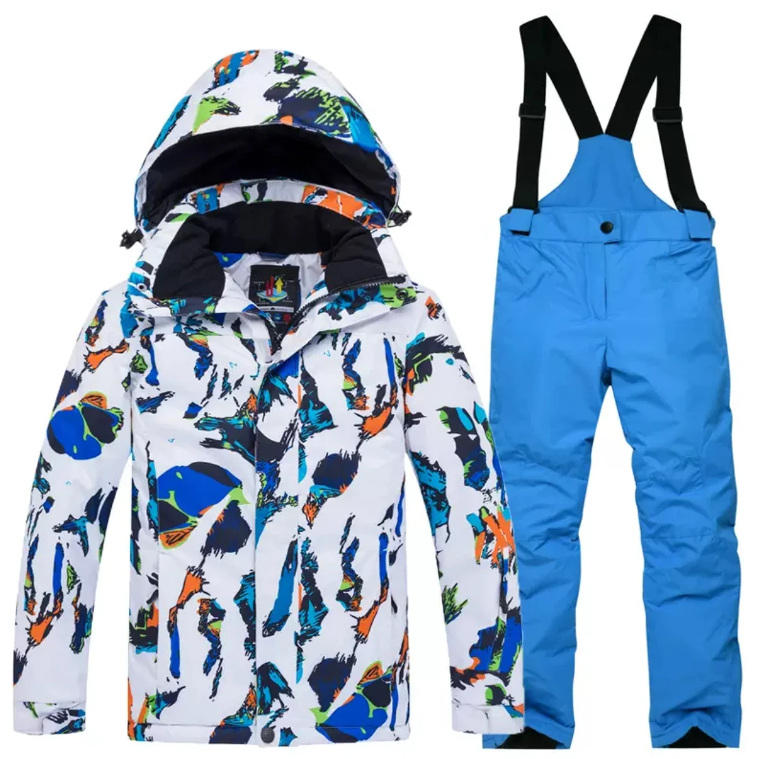 New luxury children's ski suit kit girls winter outdoor windproof, waterproof, warm and thick ski clothes and pants