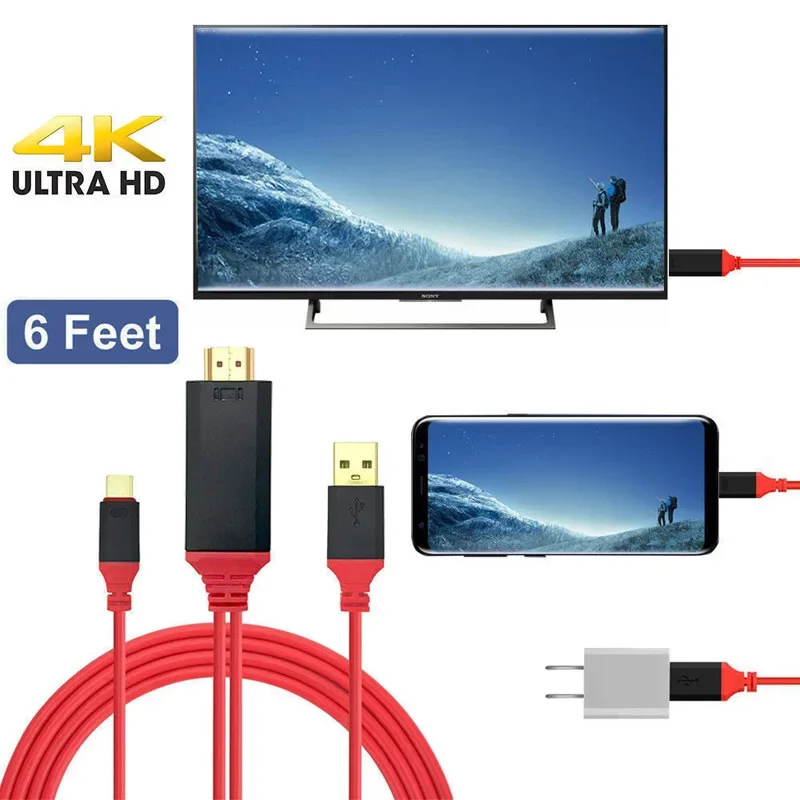 USB 3,1 Typ C zu HDMI-kompatiblen HD 1080p 4k USB Power Splitter Adapter Konverter Laden HDTV-Video kabel für MacBook Xiaomi