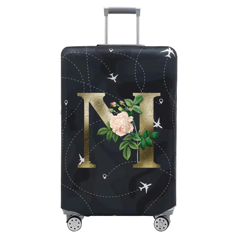 Reiskoffer Hoes Bagage Stretch Stof Beschermhoezen Koffer Inham Voor 18-28 Inch Koffers Gouden Bloemen Serie