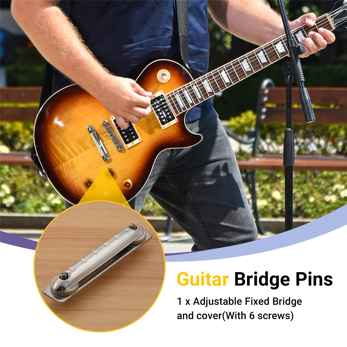 SMIEA 1 セット固定調整可能なブリッジテールピース Teisco ハーモニーケイギター用新しい