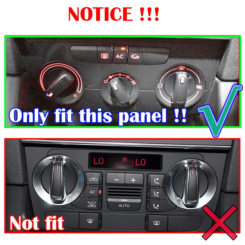 AC Heater Climate Control Switch Panel Knobs ForAudi A3 8P Sportback Facelift MK2 08-12 Air-Con Dials Buttons Knob 3Pcs