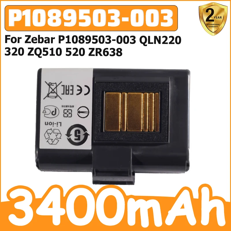 P1089503-003 3400mAh New High-Quality 7.4V Battery For Zebar P1089503-003 QLN220 320 ZQ510 520 ZR638