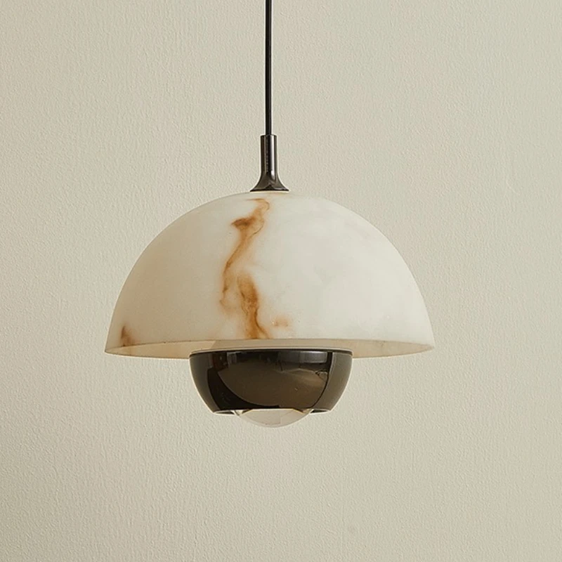 Spanish Retro Imitation Marble Pendant Lights Restaurant Kitchen Island LED Chandeliers Bedroom Hanging Line Lamp Homestay Hotel