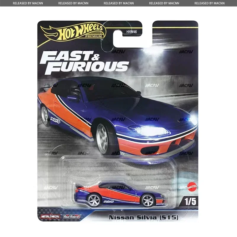 Original Mattel Hot Wheels Premium Car 1/64 Diecast Fast&Furious Nissan Silvia S15 Set Vehicle Toys for Boys Collection Fun Gift