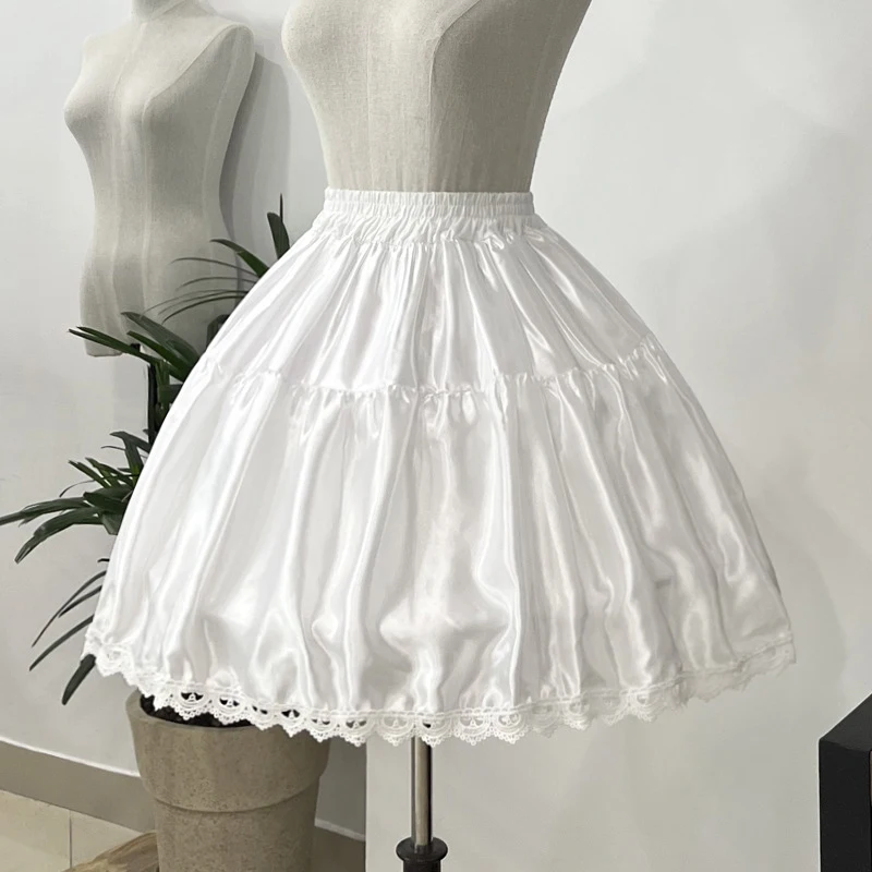 50CM White Petticoat Fluffy Lolita Skirt Support Boneless Soft Underskirt Dress Accessory Girl Japan Lolita Costume Adjustable