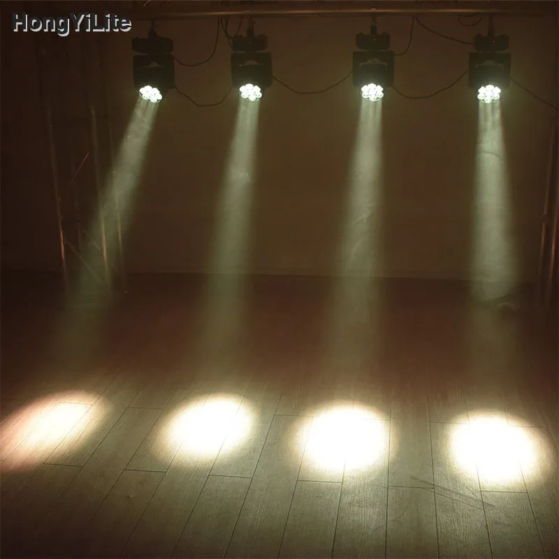 HongYiLite MINI Luz de lavado con zoom 7x12W RGBW 4 en 1 3-60 °   Zoom Beam DMX512 Control de sonido para escenario, boda, fiesta, DJ, Club, evento