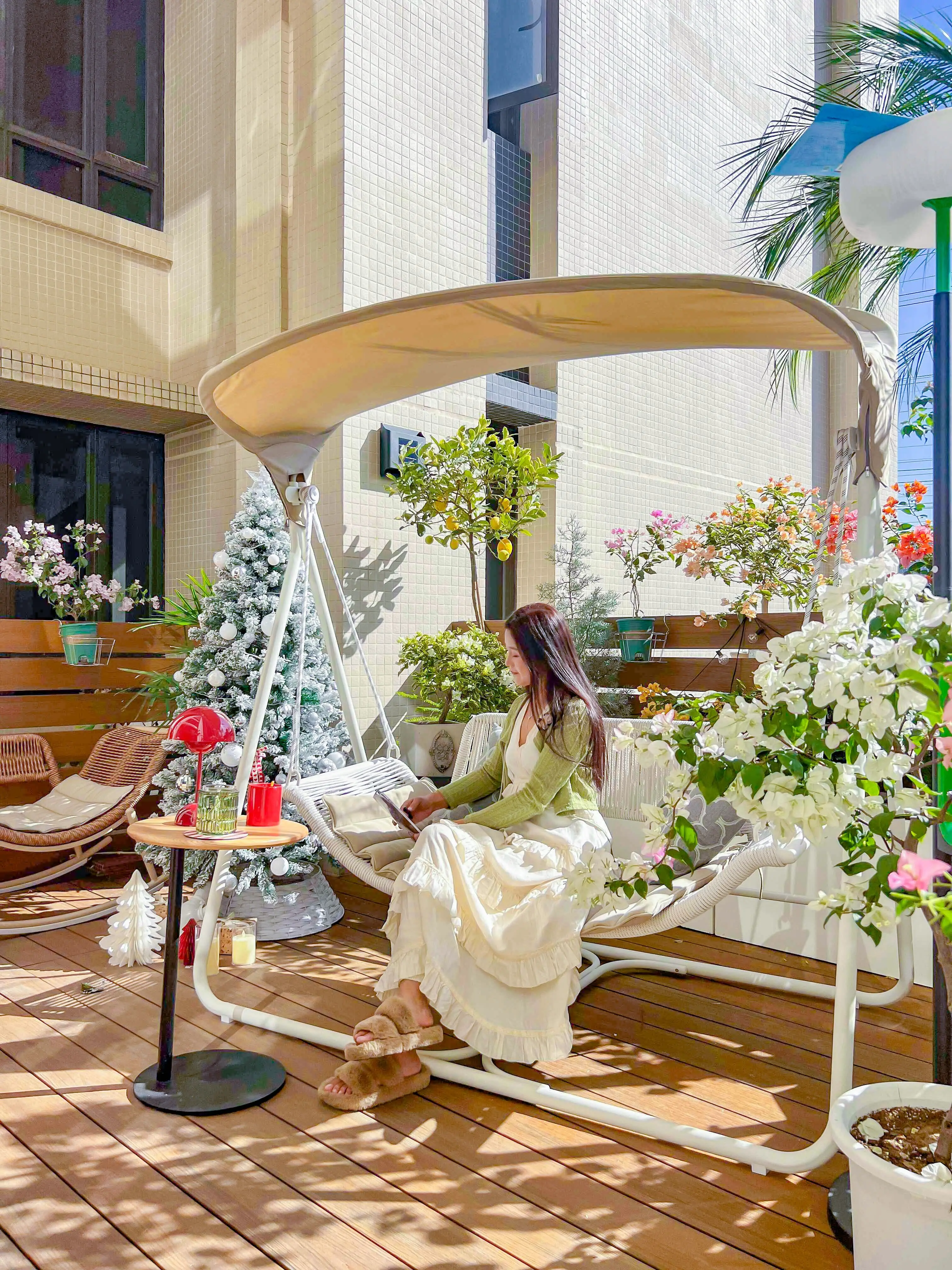 

Evian swing outdoor courtyard outdoor double Internet celebrity garden hammock balcony household hanging chair swing chair