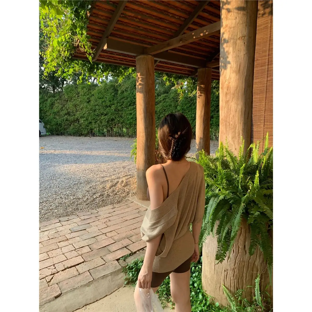 2 Piece Sets Womens Outfits Summer High-end Designed Niche Lazy Casual Style Long-sleeved Knitted Hoodie and Suspender Jumpsuit