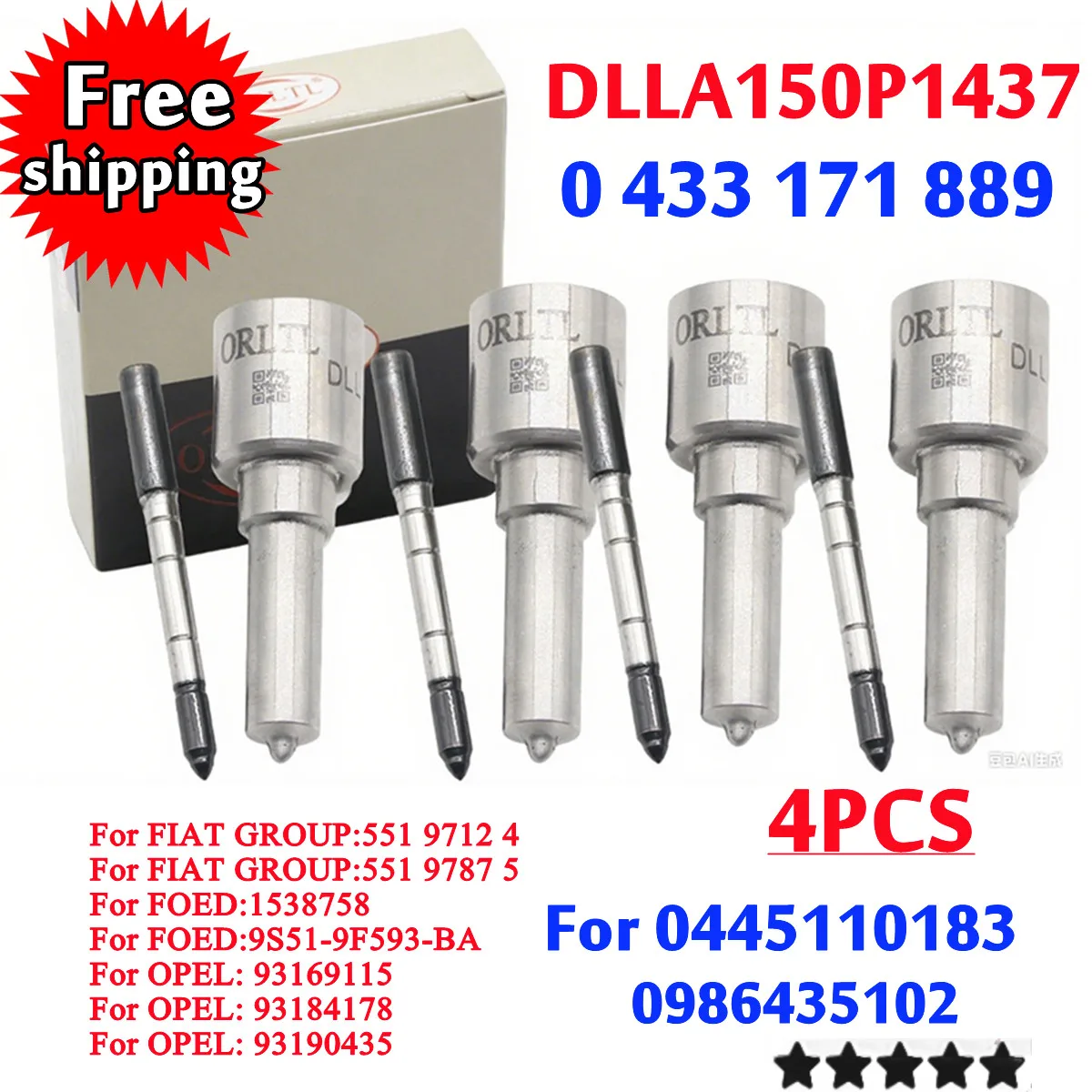 

4 шт. DLLA150P1437 DLLA 150P 1437 новая дизельная форсунка для 0445110183 0445110316 0445110331 0445110578 0986435102 топливная форсунка