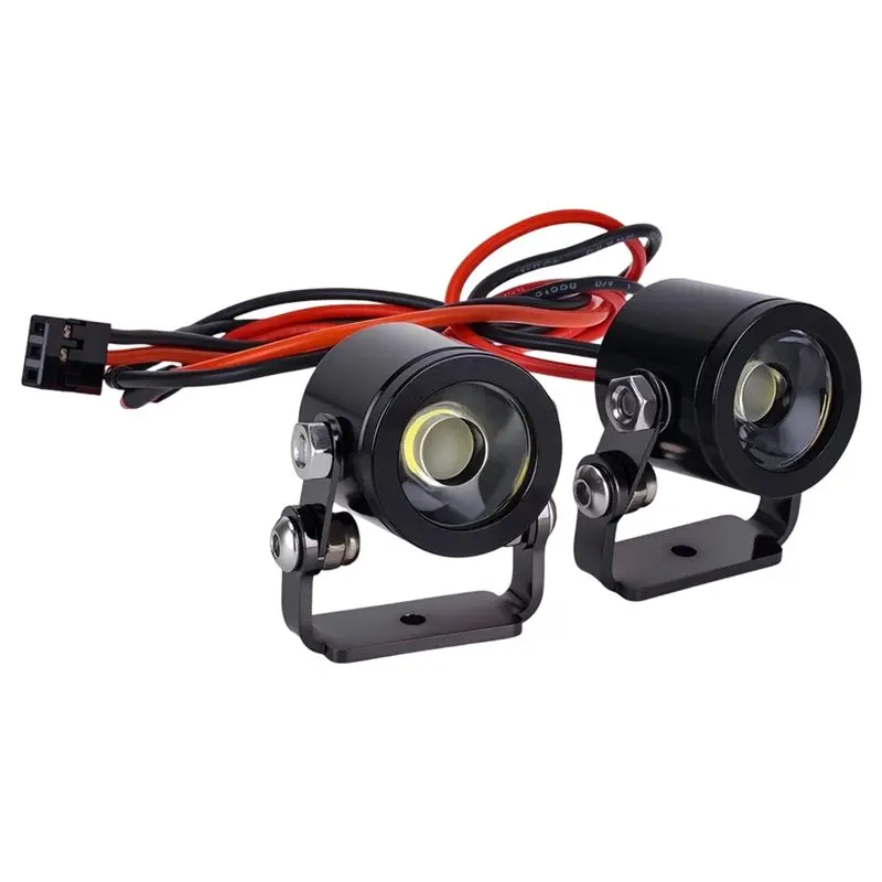 ABUM-For 1/10 For Defender SCX10 90046 RC4WD D90 D110 TF2 RC Car 2PCS LED Headlight Spotlight With Bracket For TRX4 Crawler