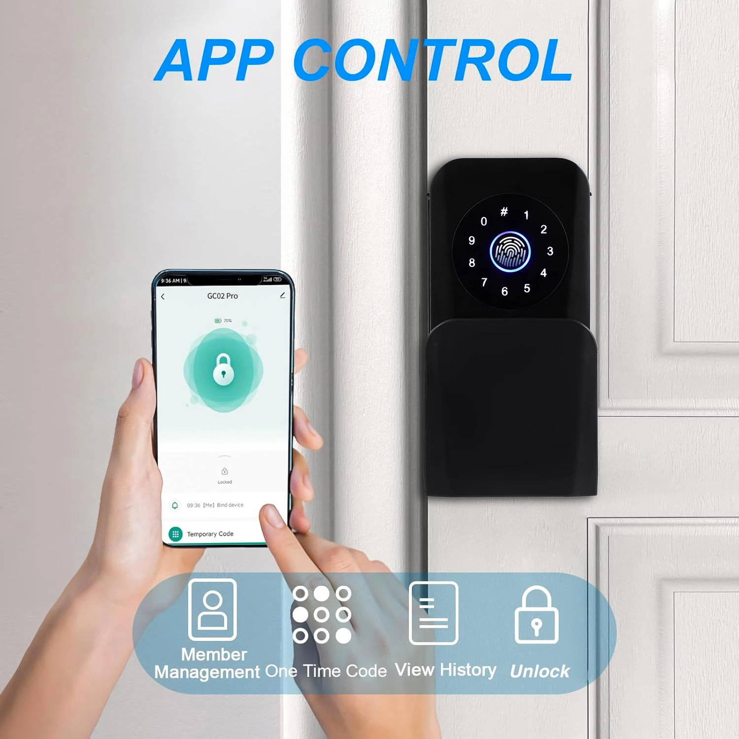 Outdoor Waterproof Key Box Tuya BLE Security Box Fingerprint/Card/APP/Password/Key Unlock Security Intelligent Metal Wall Mount