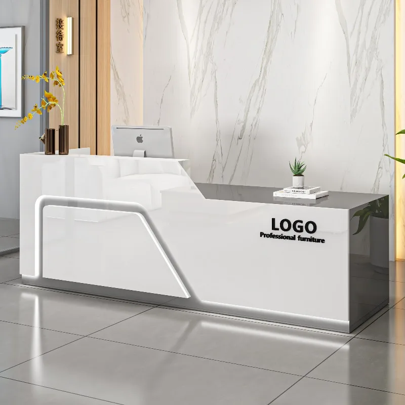 Aesthetic Minimalist Reception Desks Modern Beauty Display Reception Desks European Luxury Comptoire Accueil Lounge Furniture
